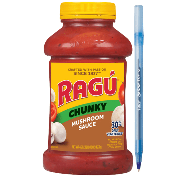 Chunky Super Chunky Mushroom Pasta Sauce with Hearty Mushrooms, Diced Tomatoes, 45 oz