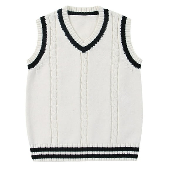 Chunky Sweater Toddler Sweater Vest for Boys and Girls Winter Warm Soft Knit Sweater Vest V-Neck Solid Color Sleeveless Pullover Waistcoat