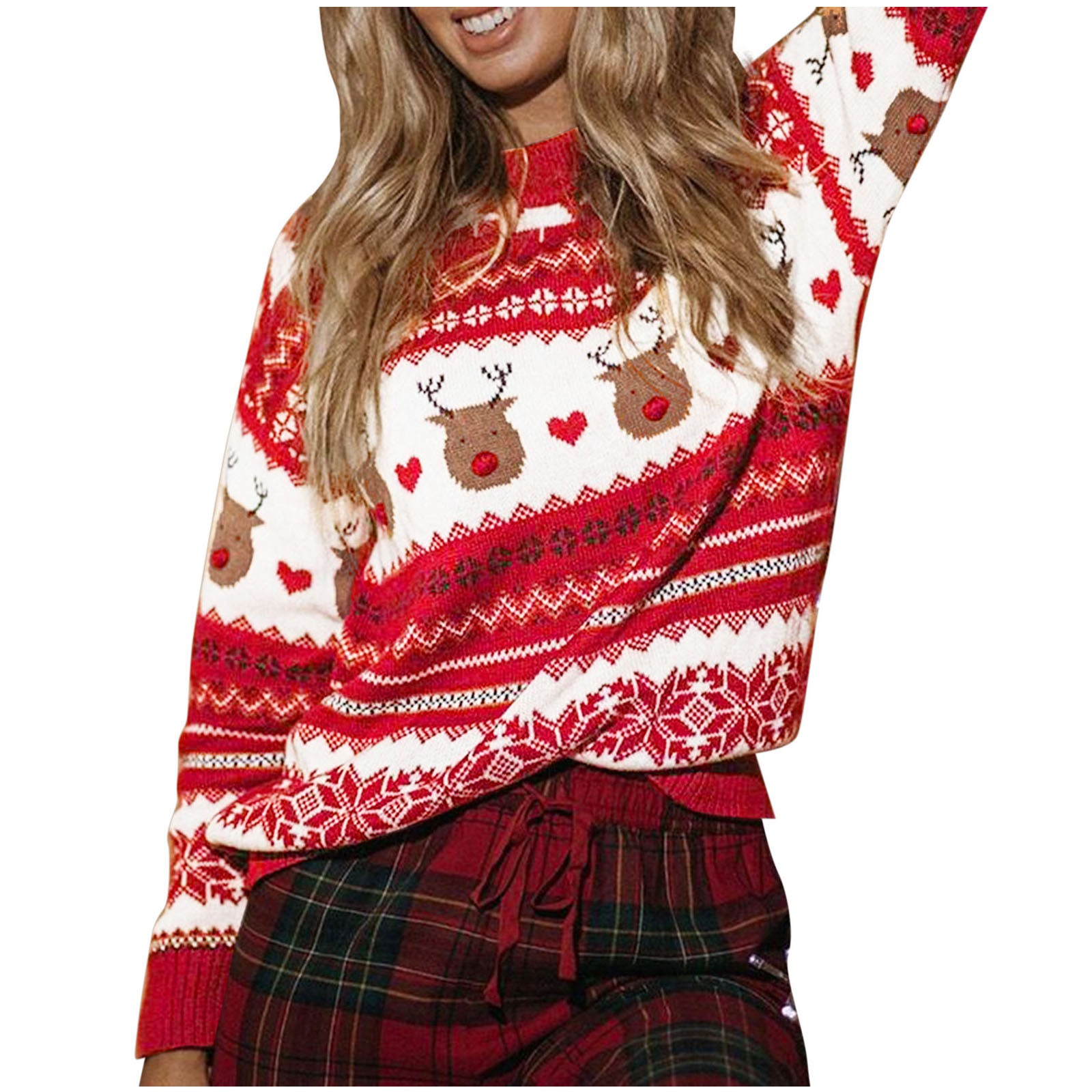 Chunky Sweaters For Women Plus Size Christmas Sweater Crew Neck Long