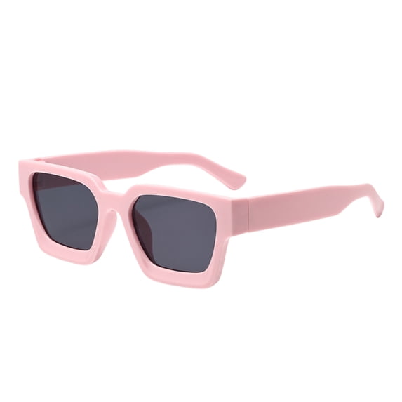 Thick Square Frame Sunglasses Retro Rectangle UV400 Anti-UV Lens Lightweight PC Fashion Shades For Men Women Driving Travel Daily Outdoor(Pink-17cm)