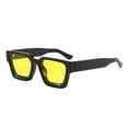 thumbnail image 1 of Thick Square Retro Sunglasses UV400 Protection Lightweight Outdoor Driving Shades Unisex, 1 of 4
