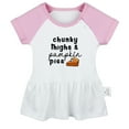 thumbnail image 1 of Chunky Things & Pumpkin Pie Novelty Dresses For Baby, Newborn Babies Skirts, Infant Princess Dress, 0-24M Kids Graphic Clothes (Pink Raglan Dresses, 12-18 Months), 1 of 4
