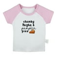 thumbnail image 1 of Chunky Things & Pumpkin Pie Novelty T shirt For Baby, Newborn Babies T-shirts, Infant Tops, 0-24M Kids Graphic Tees Clothing (Short Pink Raglan T-shirt, 0-6 Months), 1 of 4