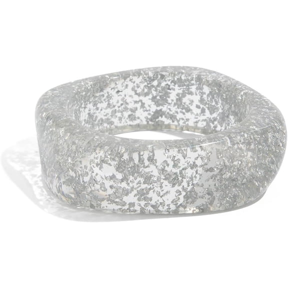 Chunky Transparent Acrylic Bangle Bracelet Irregular Large Geometric Polygon Candy Bangle Wide Wristband Bracelet Thick Acetate Jewelry