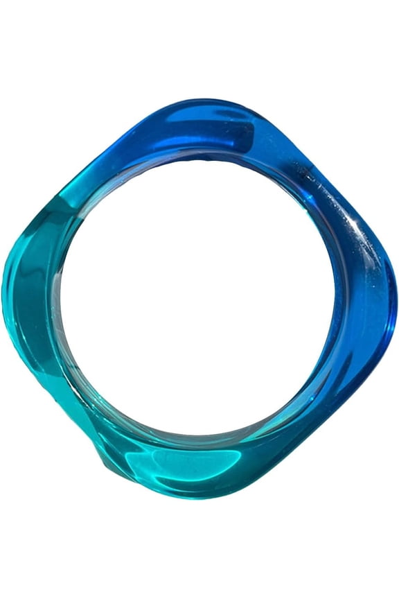 Chunky Transparent Colorful Acrylic Bracelet,Wide Thick  Round Bangle,Resin Simple Blue Gradient Neon Statement Bracelet for Wome