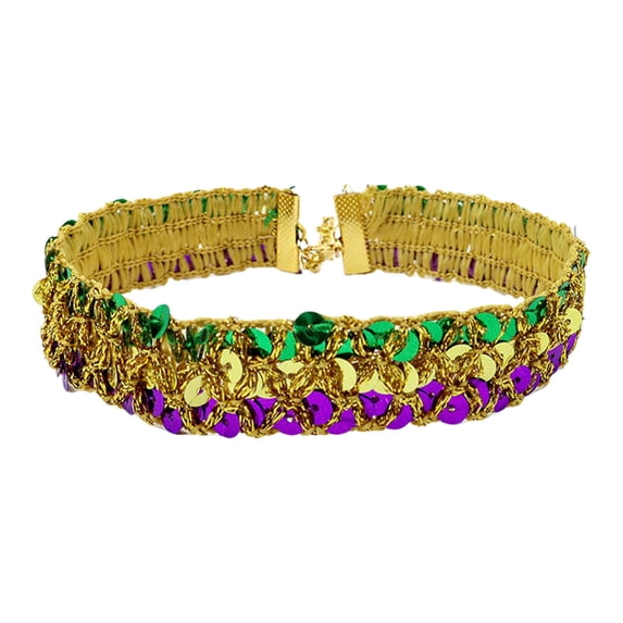 Chunky Wide Sexy Lace Velvet Short Collar Necklace,Shiny Thick Rhinestone Metal Sequins Choker Necklace Party Costume Jewelry for Women Multicolor