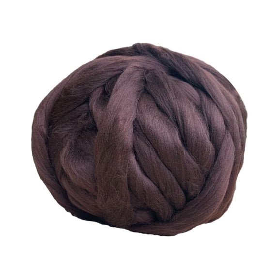 Chunky Wool Yarn DIY Crocheting Jumbo Tubular Yarn for Scarf Crochet Pet Bed chocolate