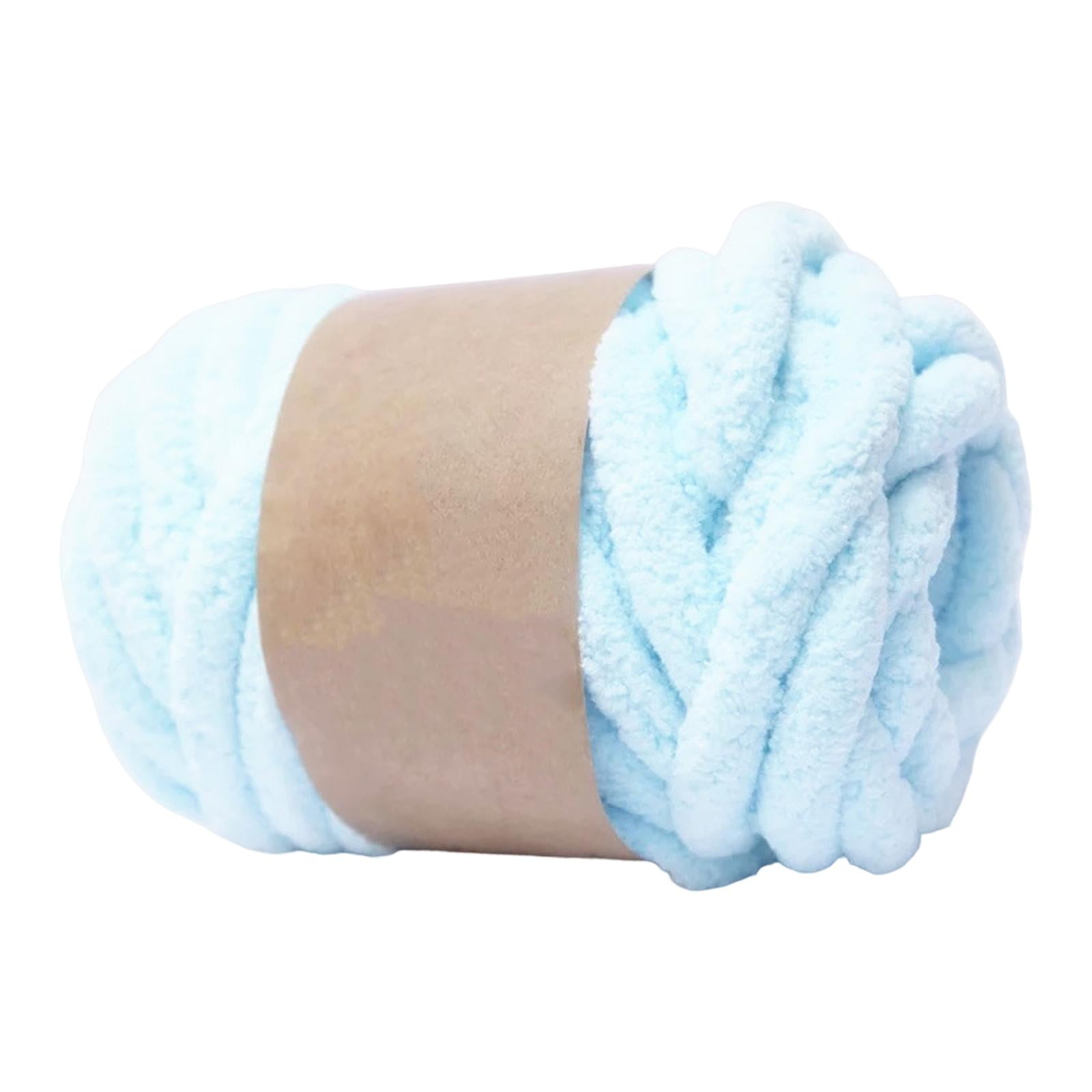 Chunky Wool Yarn Jumbo Tubular Yarn DIY Filling Hand Knitting Arm Knit Yarn Weight Yarn Bulky Yarn for Cushion Crochet Throw Pet Bed Hats light blue