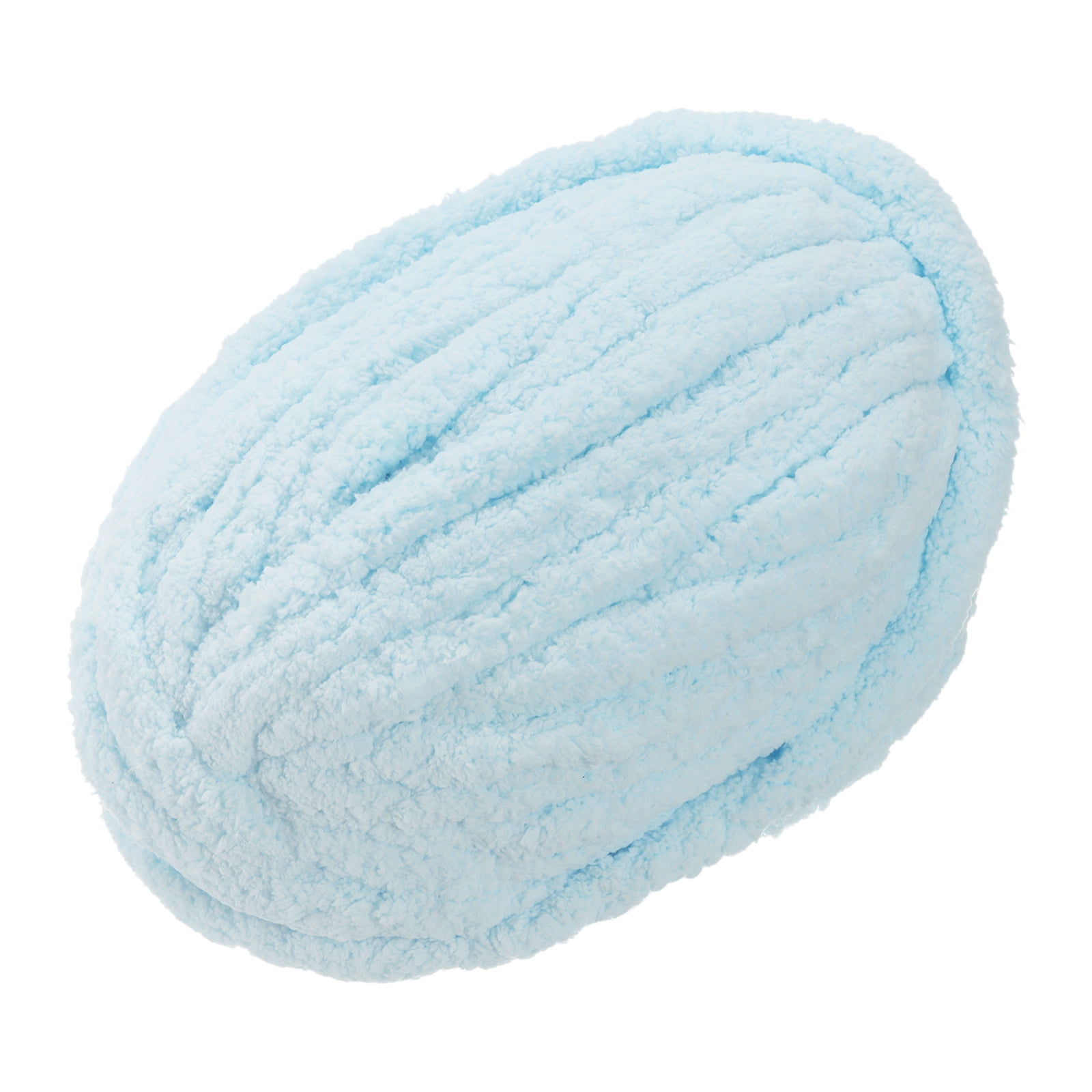 Chunky Yarn, 1Pcs 27m x 2cm Polyester Blanket Yarn, DIY Thick Chenille Yarn for Crocheting Blankets (Light Blue)