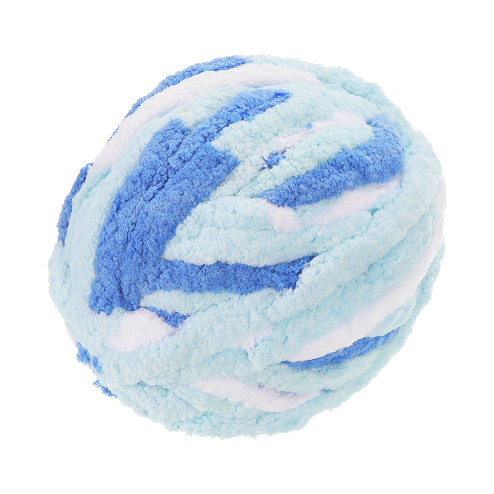 Chunky Yarn, 1Pcs 27m x 2cm Polyester Blanket Yarn, DIY Thick Chenille Yarn for Crocheting Blankets (Mixed Blue)