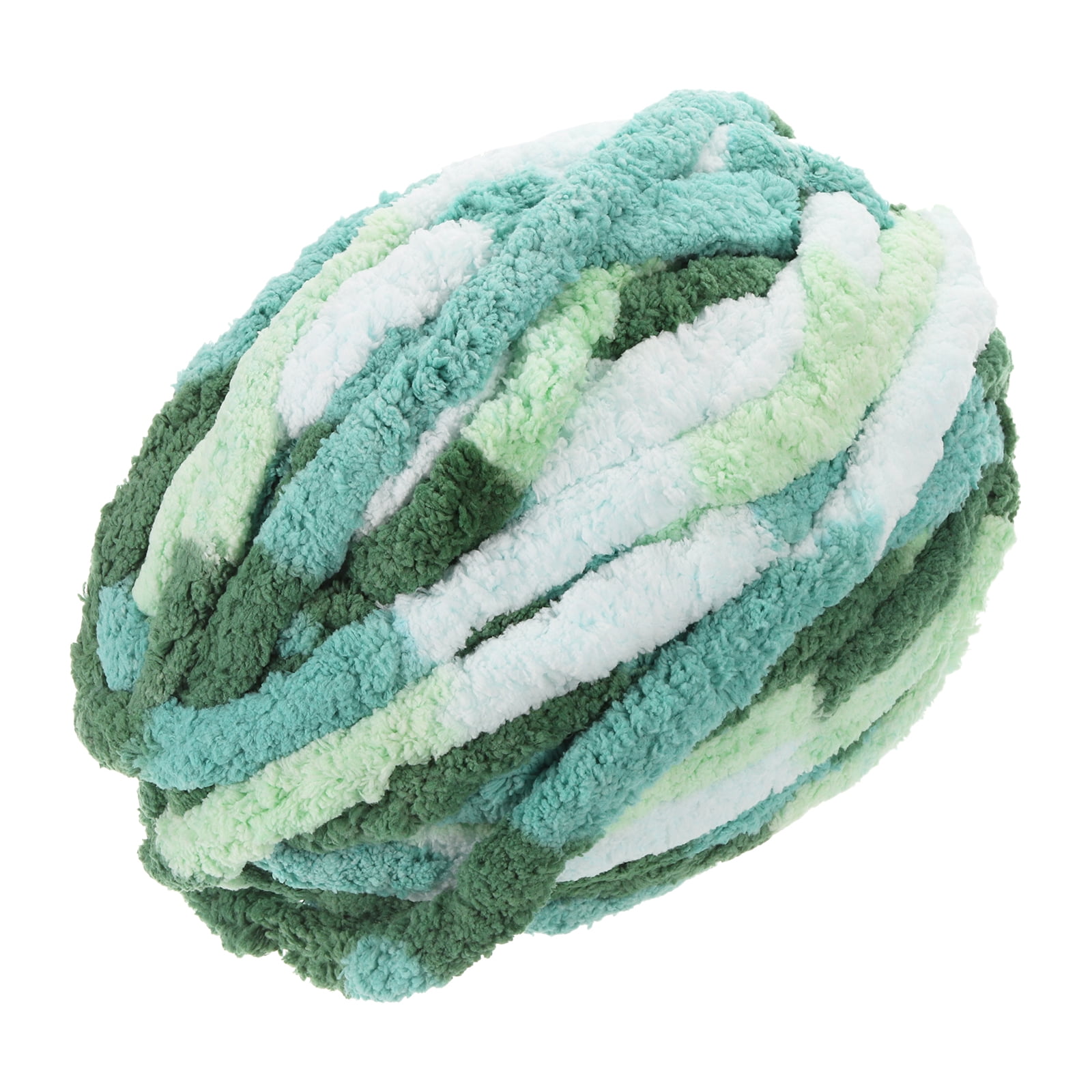 Chunky Yarn, 1Pcs 27m x 2cm Polyester Blanket Yarn, DIY Thick Chenille Yarn for Crocheting Blankets (Mixed Cyan)