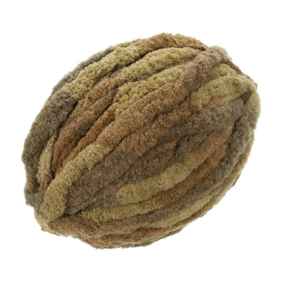 Chunky Yarn, 1Pcs 27m x 2cm Polyester Blanket Yarn, DIY Thick Chenille Yarn for Crocheting Blankets (Mixed Khaki)