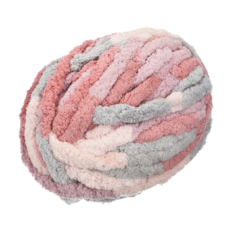 Chunky Yarn 1Pcs 27m x 2cm Polyester Blanket Yarn Hand knitted DIY Thick Chenille Yarn Mixed Pink Grey