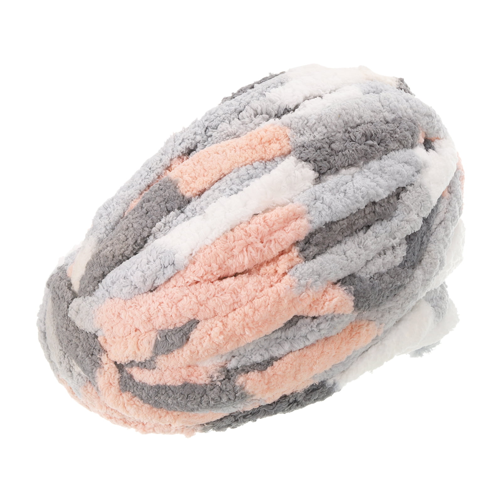 Chunky Yarn, 1Pcs Polyester Blanket Yarn, DIY Thick Chenille Yarn for Crocheting Blankets (Mixed Gray Pink)