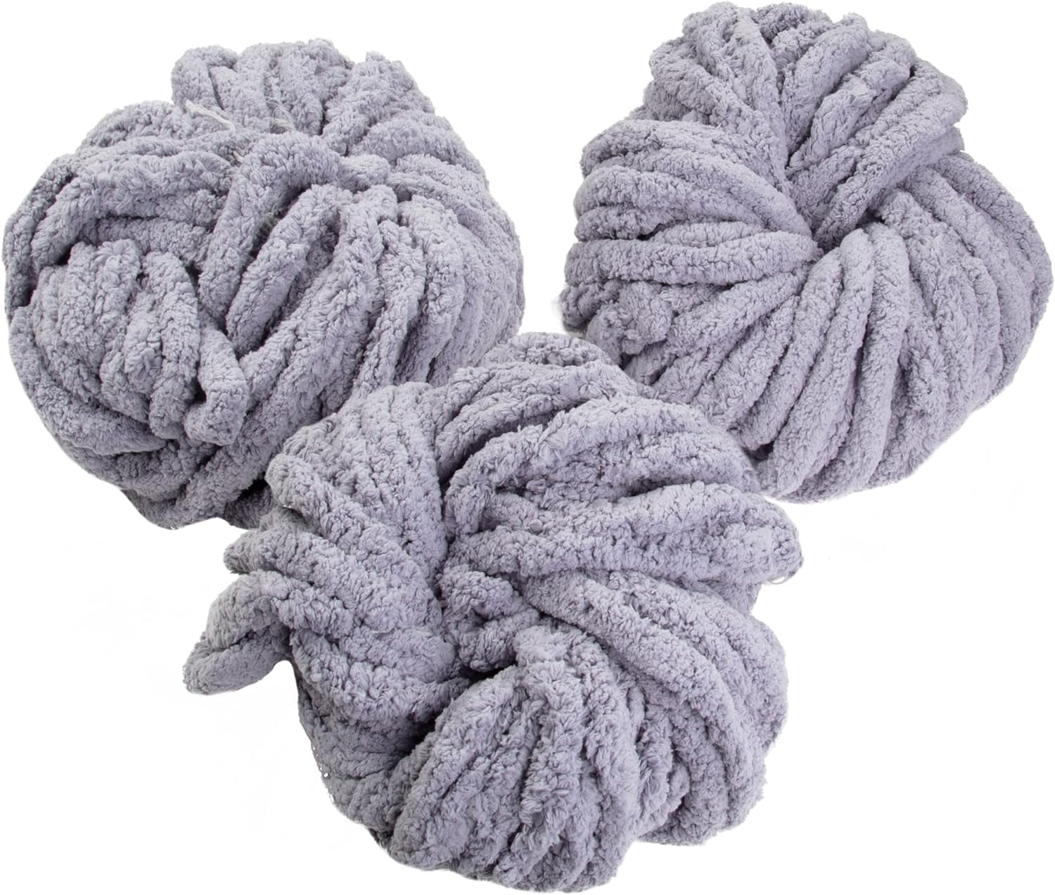 Chunky Yarn 3 Pack (24 Yards Each Skein) - Tie Dye Fluffy Chenille Yarn Perfect for Soft Throw and Baby Blankets, Arm Knitting, Crocheting and Crafts and Projects