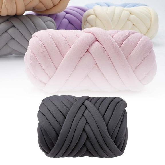 Chunky Yarn Bulky Tube Yarn, Chunky Yarn Giant Tubular Crochet Making Blanket, Hand Knitting Braided Knot Throw Washable Tube Bulky for Summer Hand DIY Bag Blanket Cushion Crocheting Projects