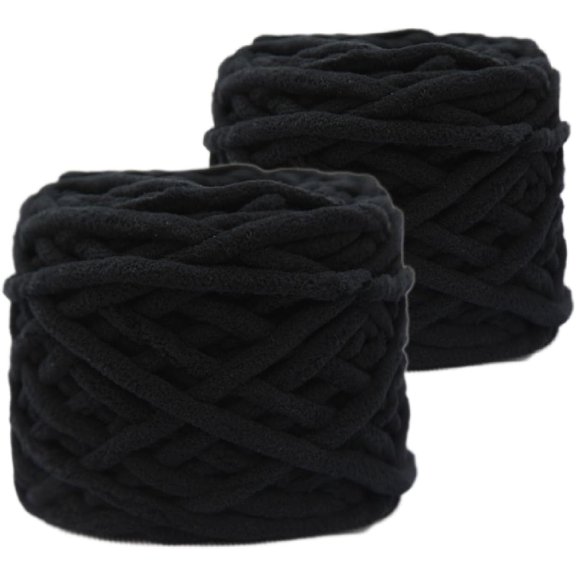 Chunky Yarn for Crocheting 43.74 Yards Per Roll , 2Rolls 7mm Thick Fluffy Soft Chenille Yarn Velvet Yarn for Making Blankets, Clothes, DIY Craft, Pattern Knitting Creations , 0.44lb/200g Total