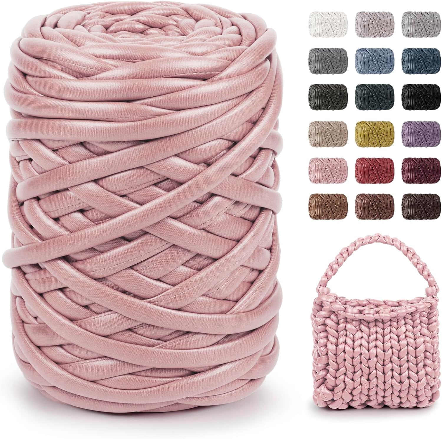 Chunky Yarn for Hand Knitting, 1.1lb/19yd Thick Faux Leather Jumbo