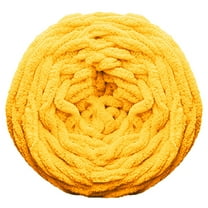 Chunky Yarn for Hand Knitting - #1Pack Chunky Chenille Yarn, Jumbo Big Thick Chunky Yarns for Crocheting, Super Bulky Chunky Knit Blanket Yarns, Large Chunky Chenille Yarns(Yellow,4.7x4.7")