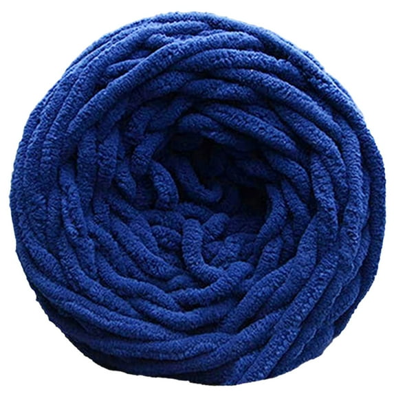 Chunky Yarn for Hand Knitting - #1Pack Chunky Chenille Yarn, Jumbo Big Thick Chunky Yarns for Crocheting, Super Bulky Chunky Knit Blanket Yarns, Large Chunky Chenille Yarns(Navy,4.7x4.7")