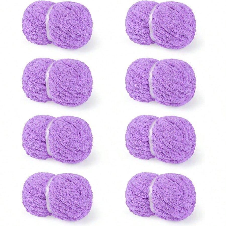 Chunky Yarn for Hand Knitting 8 Packs Chunky Chenille Yarn for Crocheting Bulky Thick Fluffy Yarns for Knitting er Bulky Blanket Yarns for Handcrafts 2045g 72oz 245 Yards (224m)