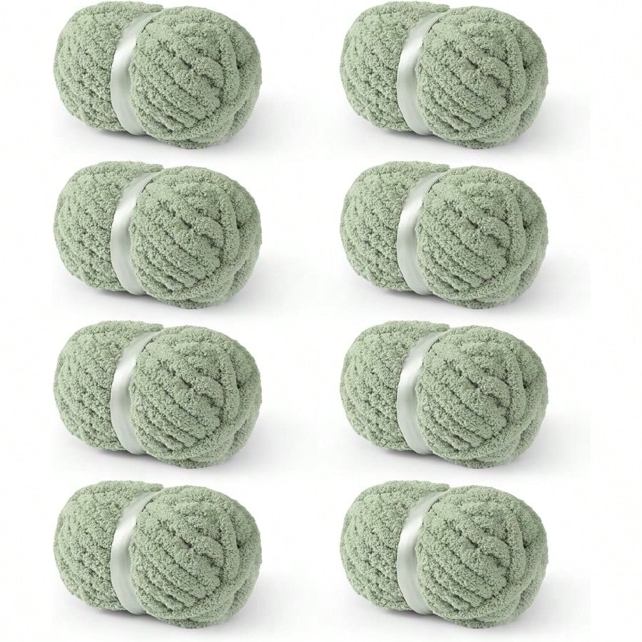 Chunky Yarn for Hand Knitting 8 Packs Chunky Chenille Yarn for Crocheting Bulky Thick Fluffy Yarns for Knitting er Bulky Blanket Yarns for Handcrafts 2045g 72oz 245 Yards (224m)