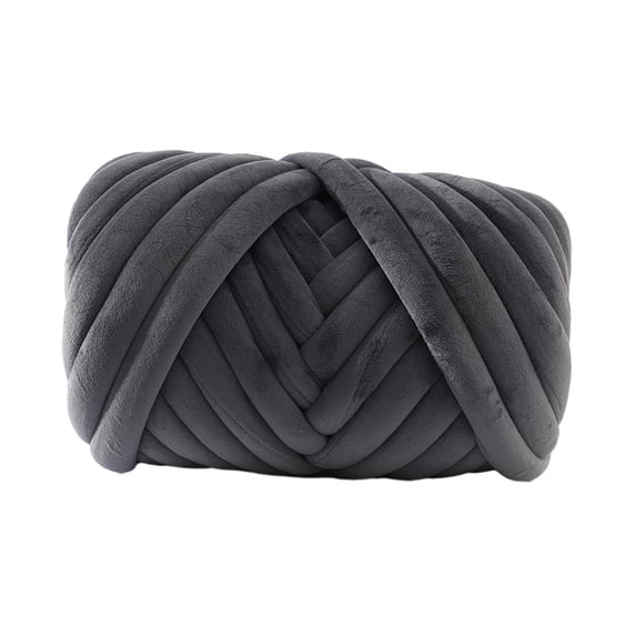 Chunky Yarn,Velvet Chunky Yarn for Crocheting Knitting,Weight Yarn Hand Knitting Blanket Bulky Yarn,Jumbo Tube Giant Yarn Tubular Weaving Washable,Arm Knit Yarn Tapestry Hand Knit Dark Gray