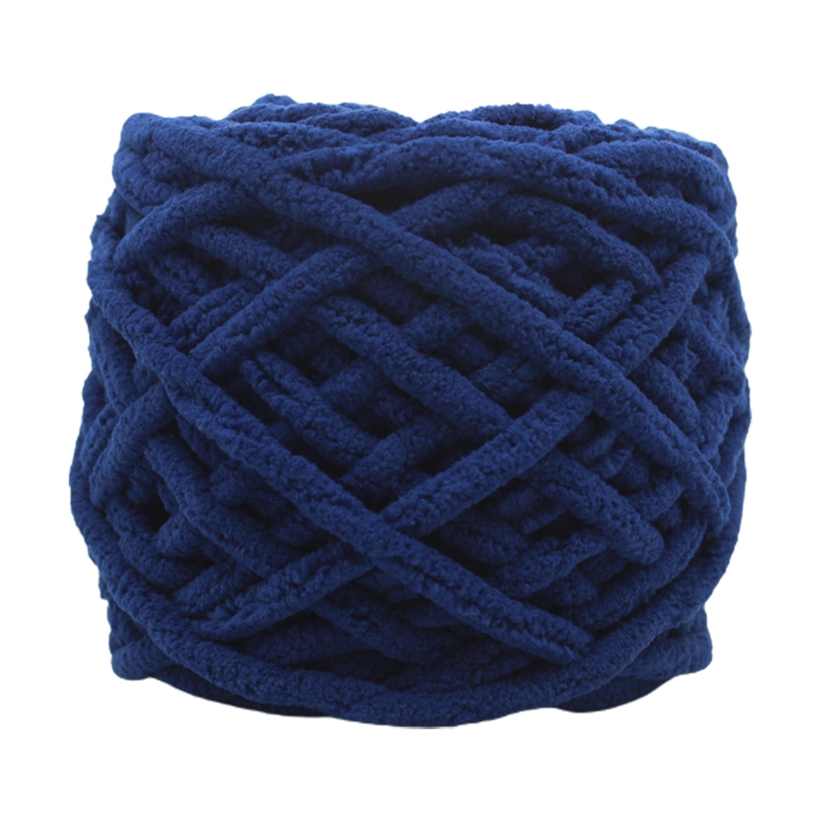 Chunky Yarn,Yarn For Blanket Crocheting,Blanket Yarn For Crochet,Hand-Woven Thick Ice Bar Yarn Handcrafted DIY Crochet Sweater Doll Yarn Segment Dyed Scarf(Navy 11ft*0.2in)from ANMUYUM