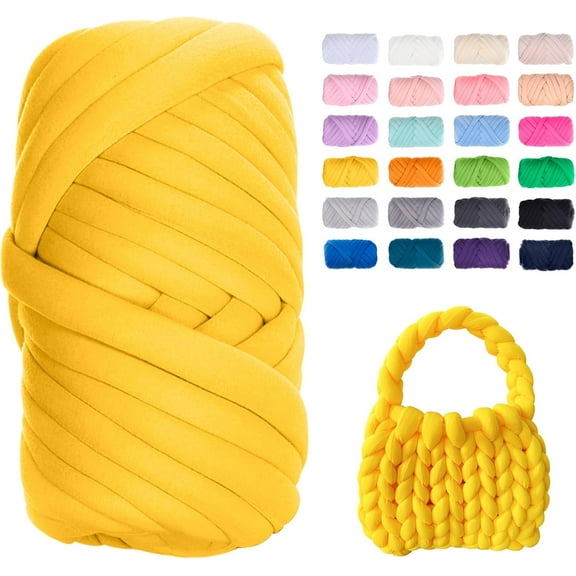 Chunky Yarn for Hand Knitting, Giant Yarn Arm Knitting Yarn, Soft Tubular Yarn for Bags, Baskets, Pillows, Pet Nests, DIY Crafts (0.55lb/10 Yards)