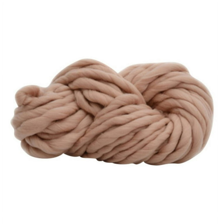 Chunky Yarn for Knitting Wool Ball Made of Cotton, Wool and Acrylic Soft and Warm Weaving Scarf and Slippers DIY Plush Knitting,brown
