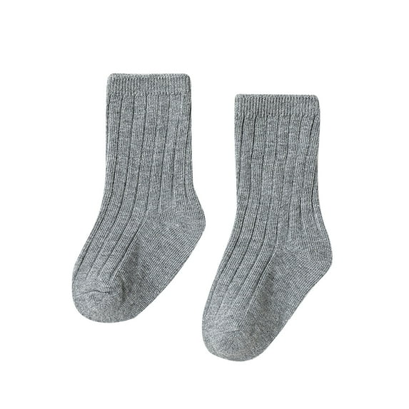 Chunleiiii Children's Socks Boys And Girls Cotton Socks Double Needle Mid Calf Baby Baby Solid Color Socks Touched by Nature Baby Girl