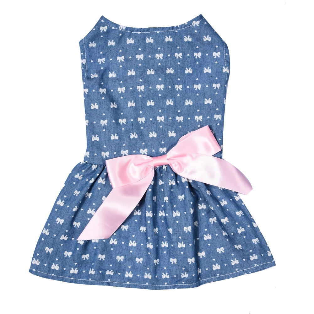 Chunleiiii Cute Pet Print Bow Skirt Breathable Summer Sleeveless Shirt
