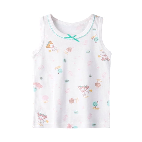 Chunleiiii Girls' Cotton Halter Small Vest Summer Thin Floral Undershirt In The Little Girl Cute Top Shirts for Girls Size 6x