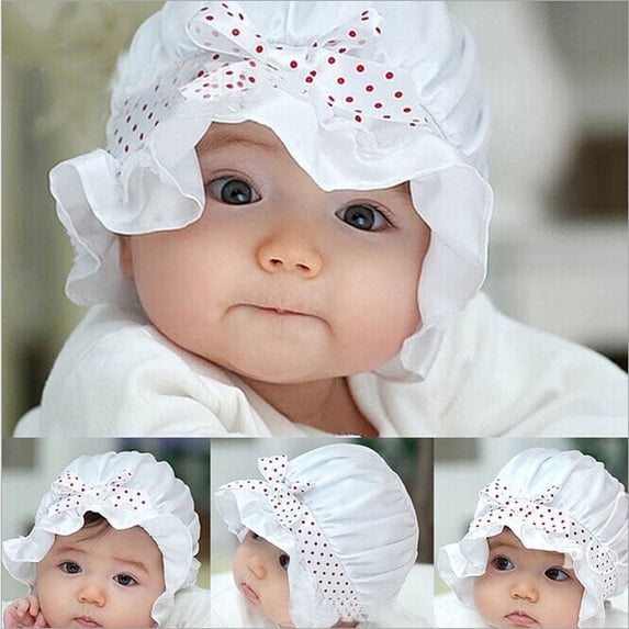 Chunleiiii Knit Baby Hat And Booties Baby Girl Boy Summer Sun Polka Dots Beanie Hat Cap 2-12 Months WH
