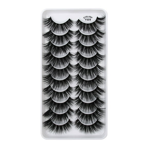 Chunleiiii Miss Lashes 302a False Eyelashes Lashes Pack 10 Pairs 8D Dramatic Eyelashes Wispy Cat Eye Style Volume Eye Lashes Multipack