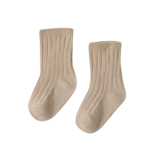 Chunleiiii Socks 18 24 Months Girls Children's Socks Boys And Girls Cotton Socks Double Needle Mid Calf Baby Baby Solid Color Socks