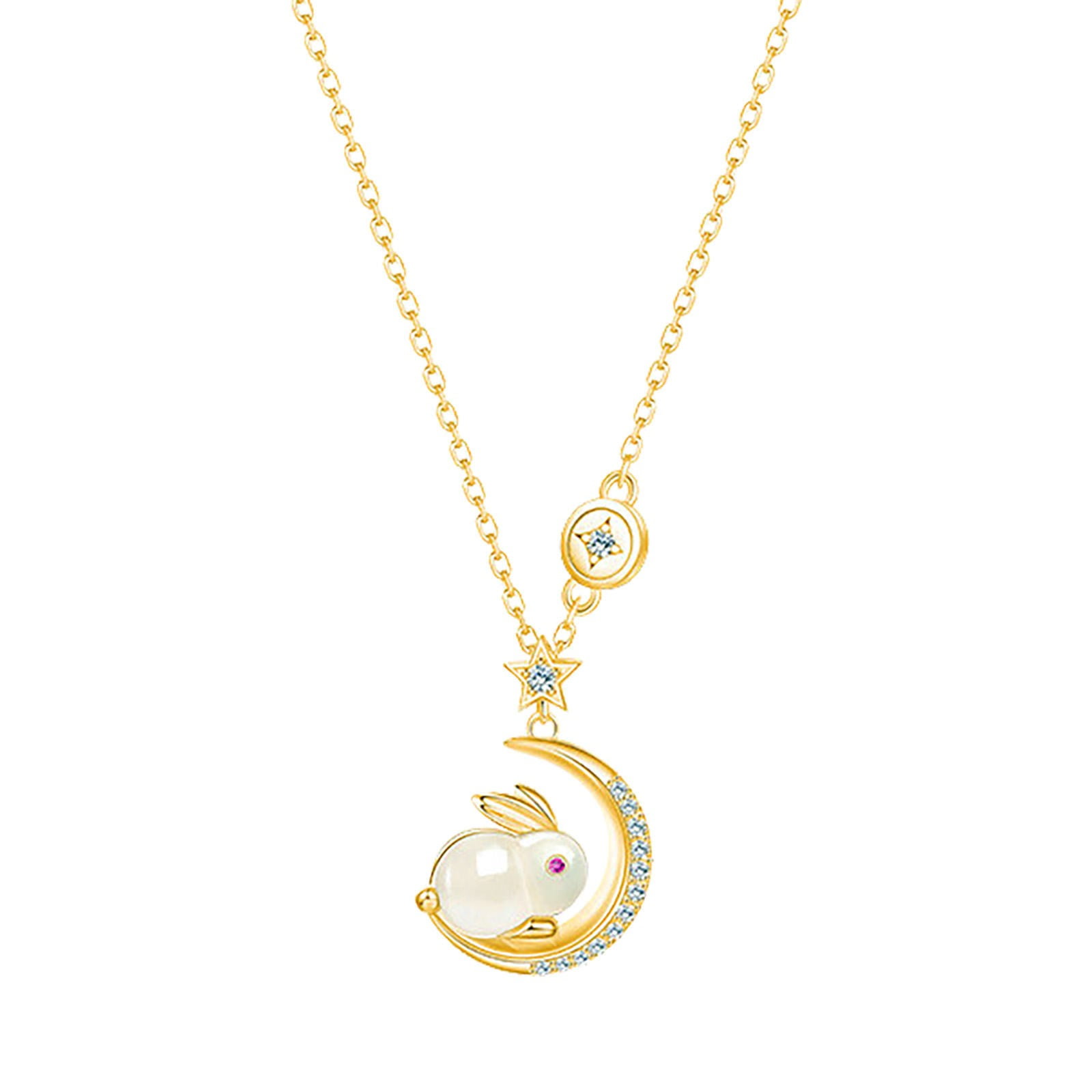 Chunleiiii Sterling Silver Rabbit Necklace Femininity Extravagance