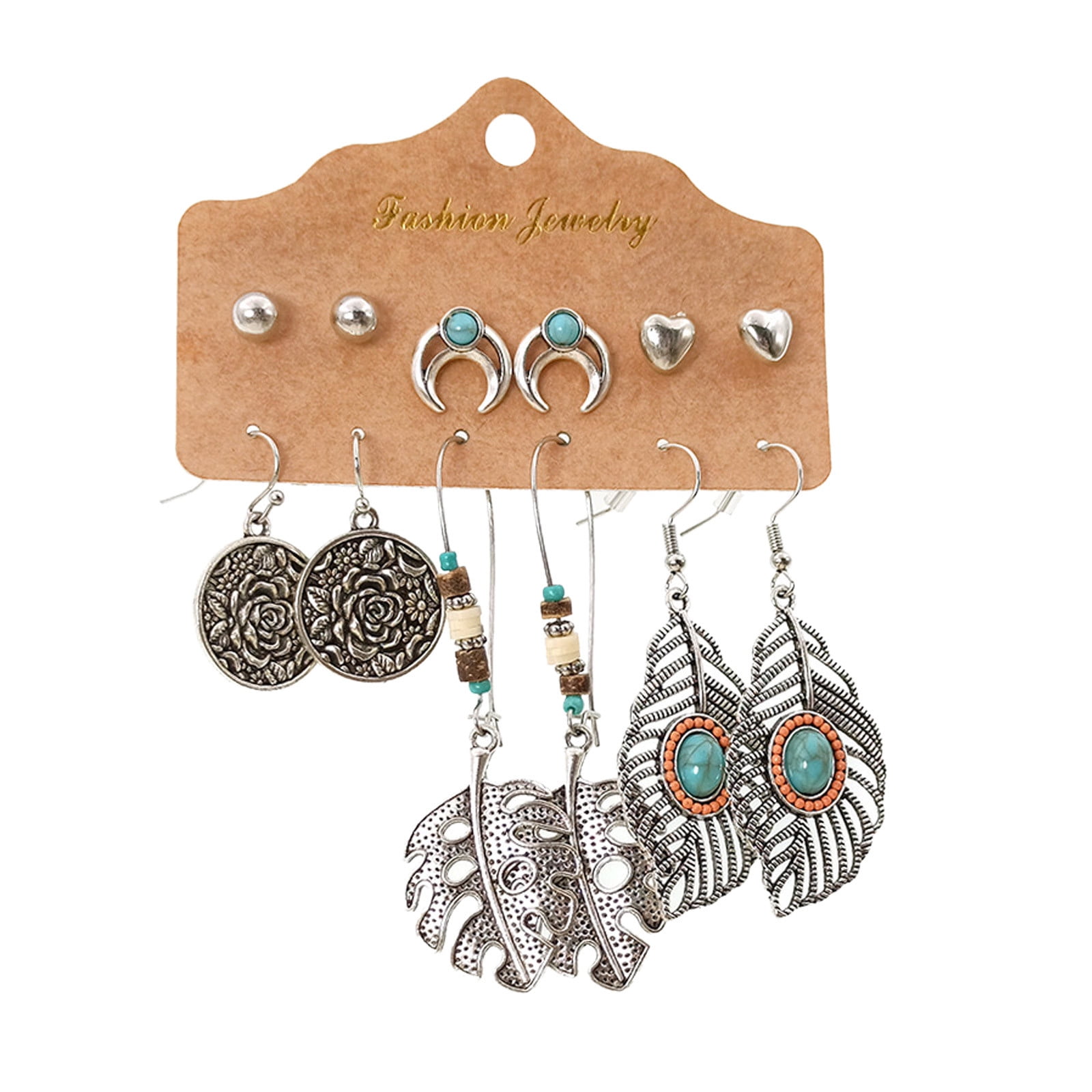 Chunleiiii Trendy Earrings for Women 6 Pairs Fashion Vintage Drop