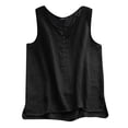 thumbnail image 1 of Chunleiiii Women Summer Tank Loose Pleated Button Square Neck Sleeveless Top Curved Hem Flowy 2x Tunic Tops for Women, 1 of 4