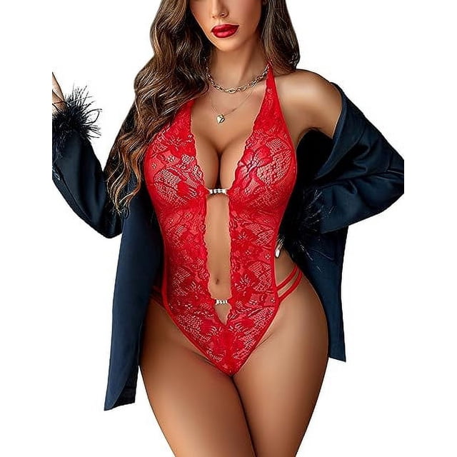 RSLOVE Lingerie Natalizia Da Donna Lingerie Sexy Rossa Padre Natale Babydoll Camicia Da Notte In Pizzo Rosso L 108777309