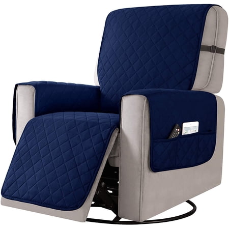 Chunyi Recliner Chair Slipcover Couch Cover Reversible Recliner Sofa Covers (Large, Navy)