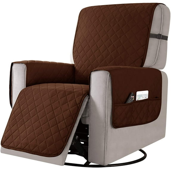 Chunyi Recliner Chair Slipcover Couch Cover Reversible Recliner Sofa Covers (Small, Chocolate)