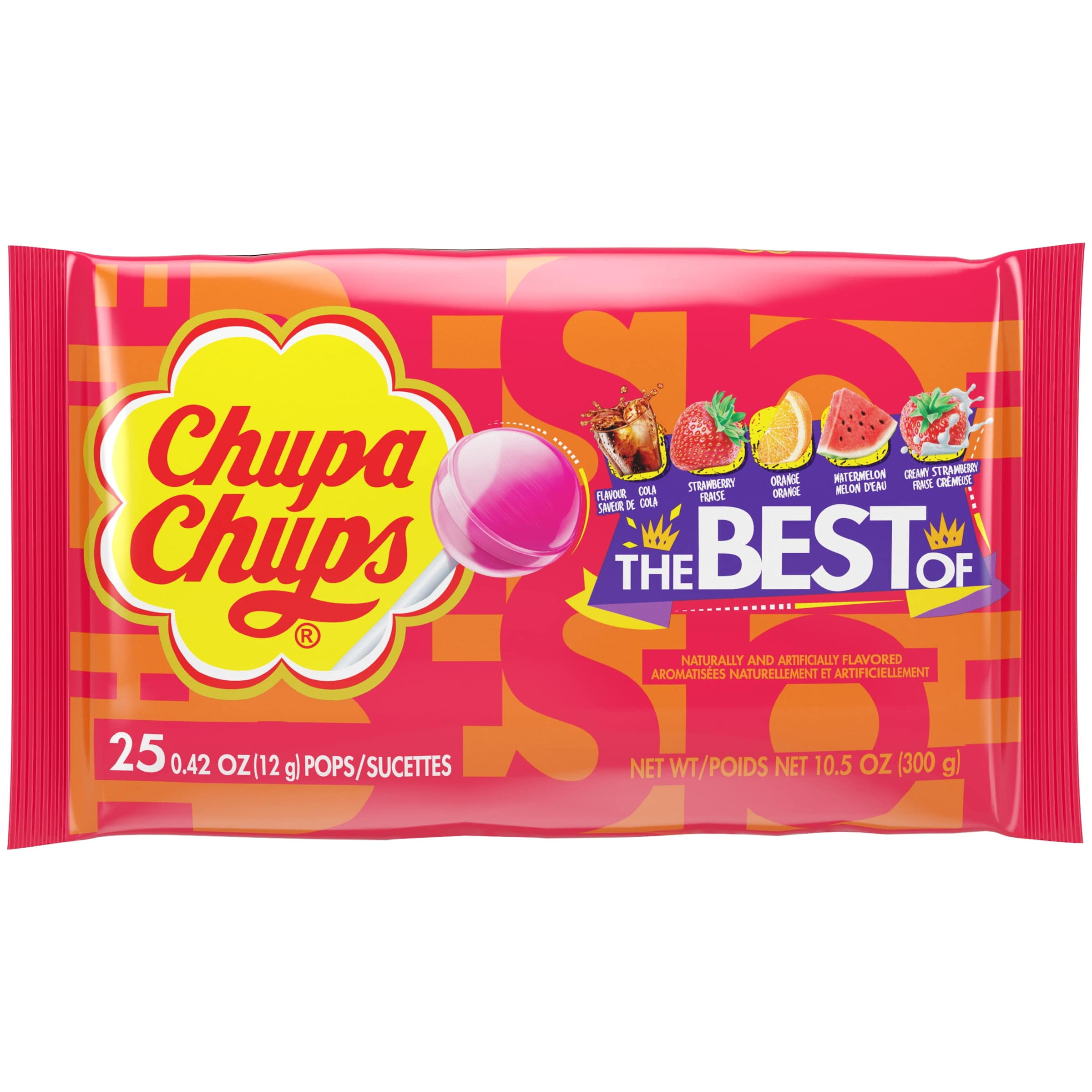 Chupa Chups Best of Lollipops Candy, Assorted Flavors, All