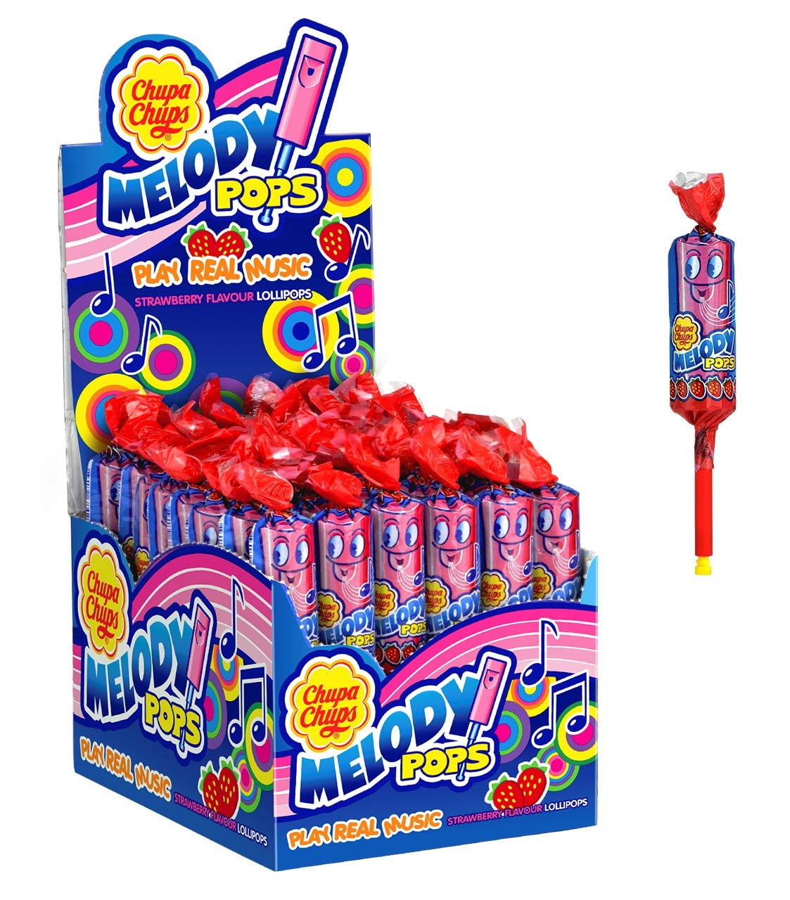 <韓国>CHUPA CHUPS STAND 18*28㎝(7色) Chupa Chups Melody Pops - Strawberry 48 Pack/720g - Walmart.com