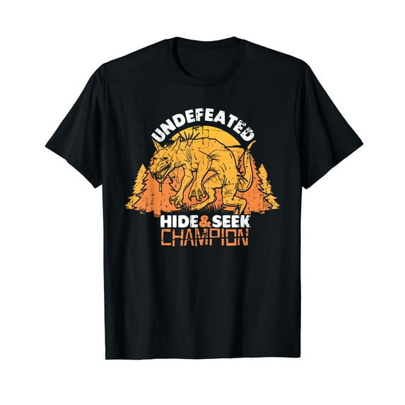 Chupacabra Undefeated Hide & Seek Champion Cryptid Vintage Mystery Men Casual T-Shirt