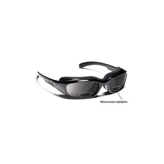 Churada Sharp View Gray Plus 2.50 Reader Sunglasses- Glossy Black - Small & Medium