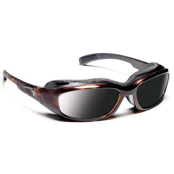 7eye Churada Wind-Blocking Padded Photochromic Sunglasses for Outdoors, UV400, Clear to Dark Gray Lenses, Dark Tortoise, Small & Medium