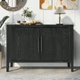 thumbnail image 1 of Harper & Bright Designs 2 Door Buffet Cabinet Sideboard with Storage, Wood Retro Accent Cabinet with Adjustable Shelves for Entryway Dining Room and Living Room, Black, 1 of 20
