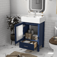 thumbnail image 1 of Harper & Bright Designs 20" Small Bathroom Vanity with Sink, Bathroom Vanity Cabinet with Ceramic Top and Storage Drawer, Blue, 1 of 20