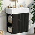 thumbnail image 1 of Harper & Bright Designs 21.6" Floating Bathroom Vanity with Sink Set, Small Bathroom Vanity Cabinet with Ceramic Top and Left Side Storage, Black, 1 of 17